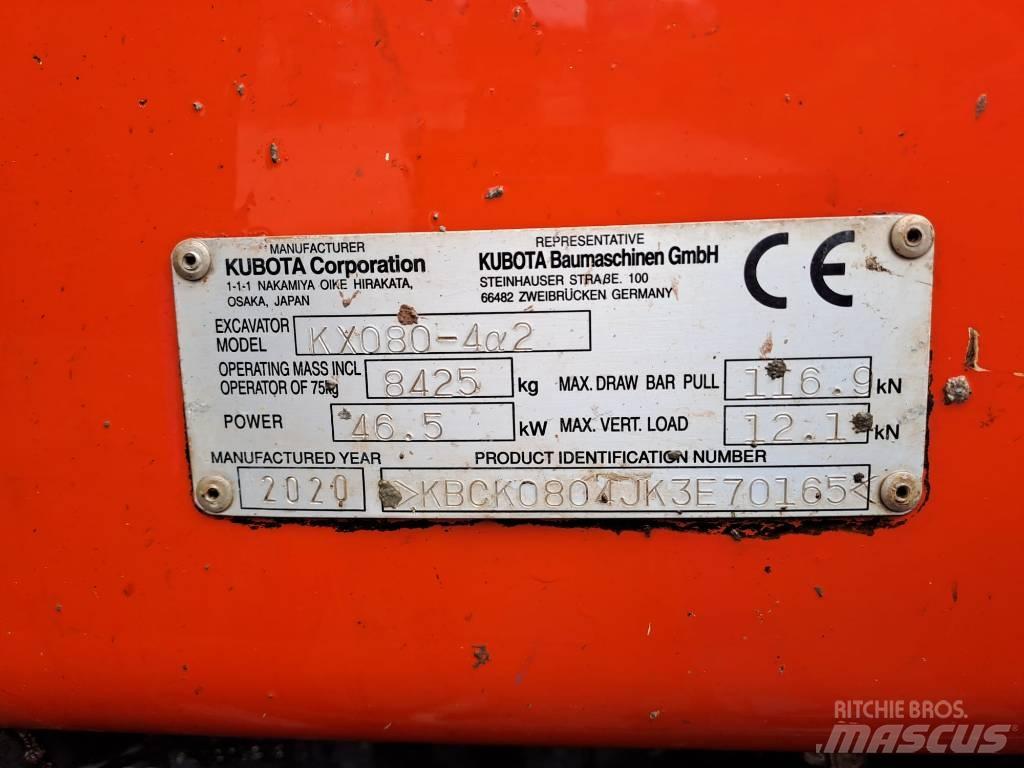 Kubota KX 080-4 Midigraafmachines 7t - 12t