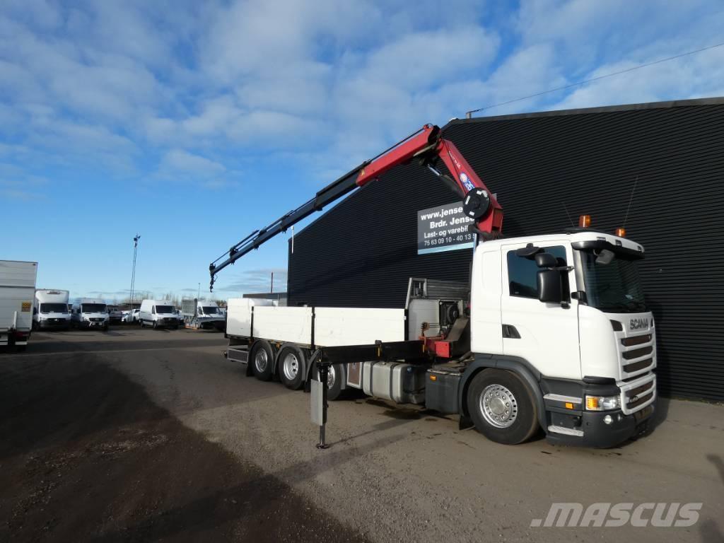 Scania G 450 Vlakke laadvloer met kraan