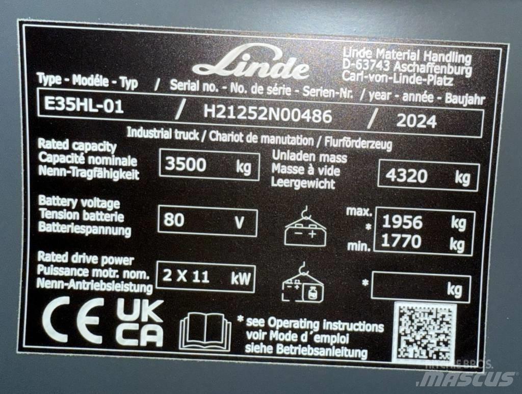 Linde E35HL/1252-01 Elektrische heftrucks