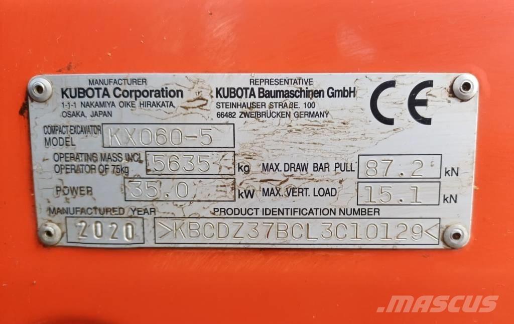 Kubota KX 060-5 Minigraafmachines < 7t