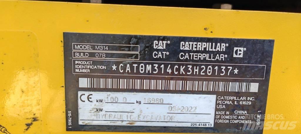 CAT 314 Wielgraafmachines