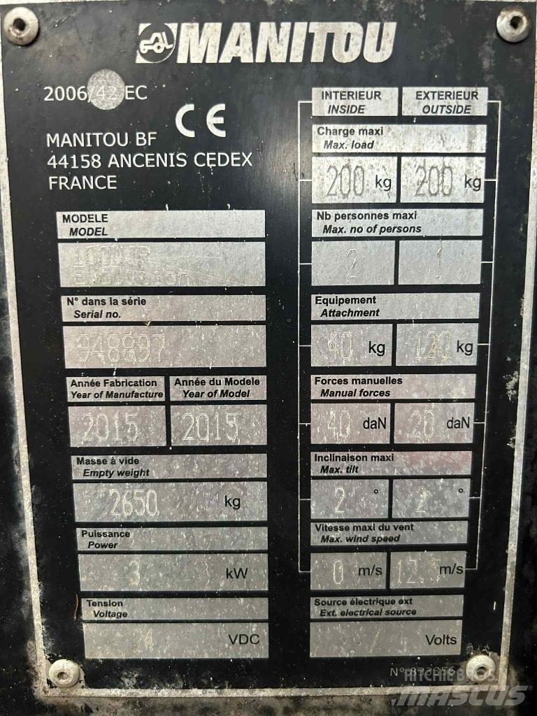 Manitou 100 VJR Personenliften en invalideliften