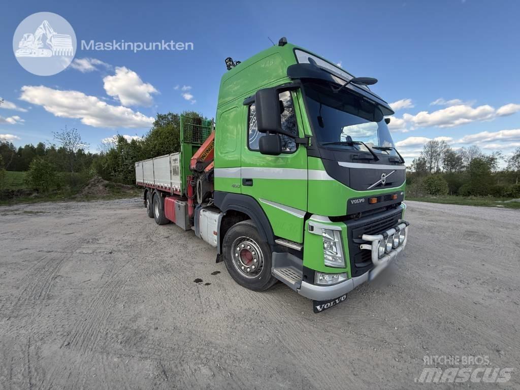 Volvo FM 460 Vlakke laadvloer met kraan