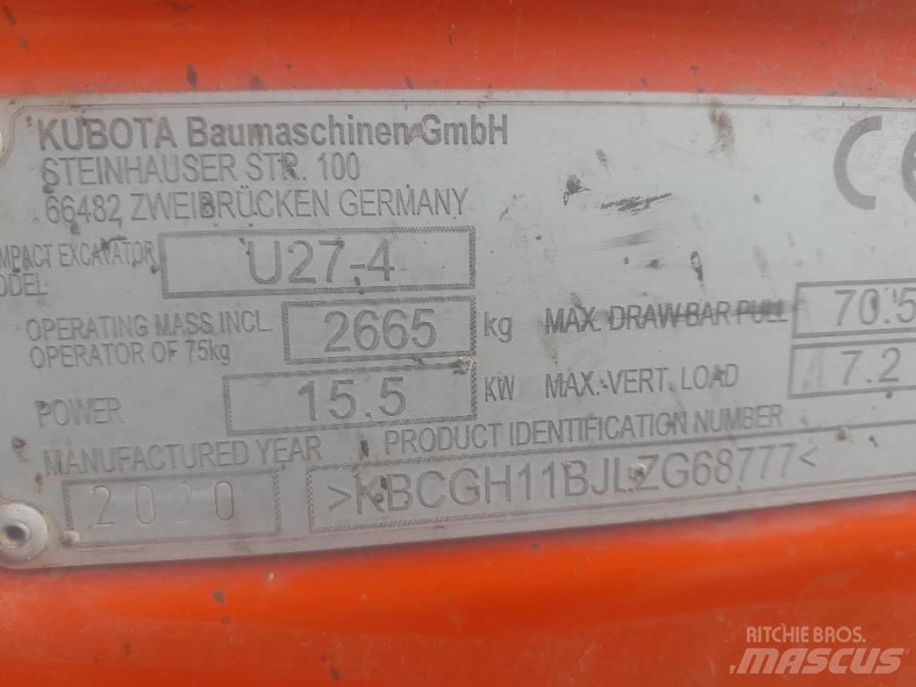 Kubota U 27-4 Minigraafmachines < 7t