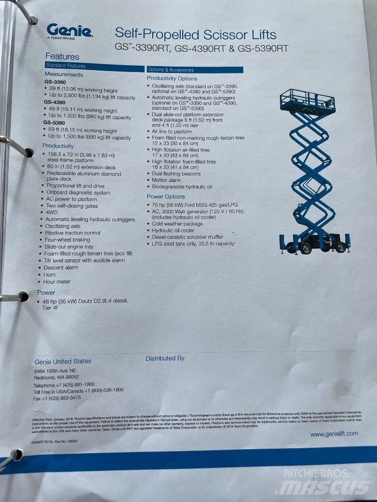 Genie GS 5390 RT Schaarhoogwerkers