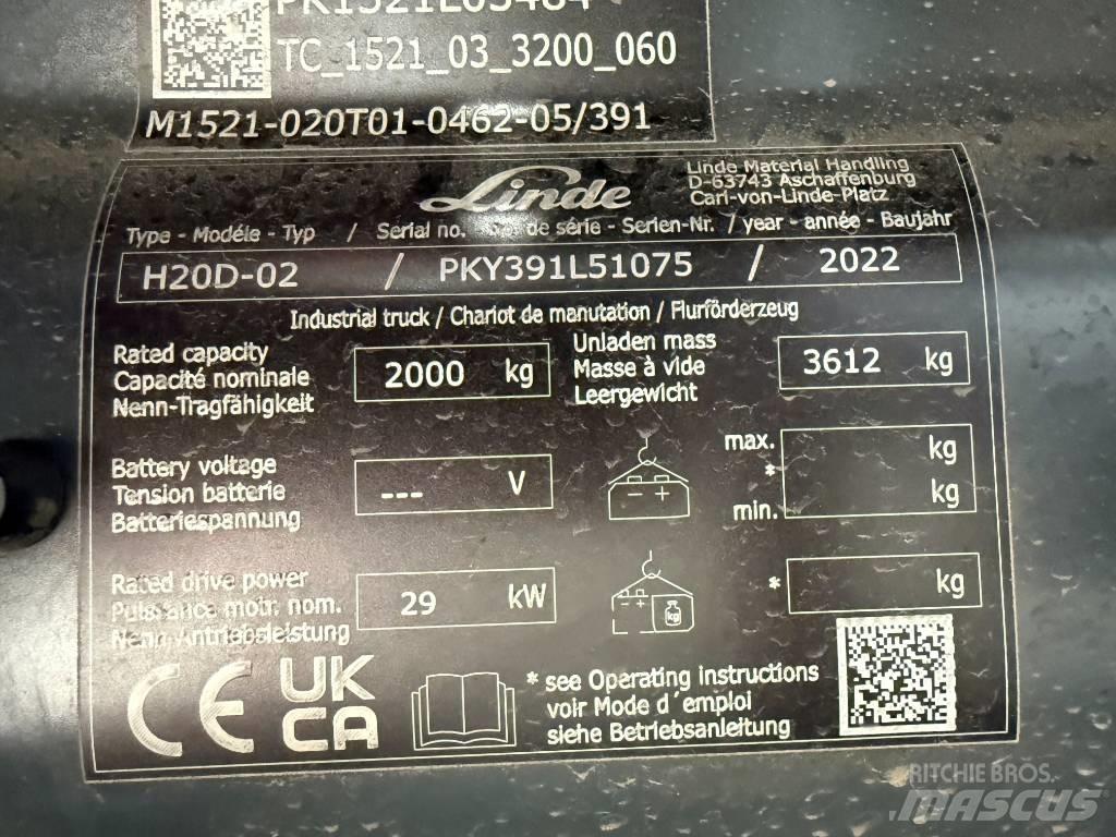 Linde H20D/391-02 Diesel heftrucks