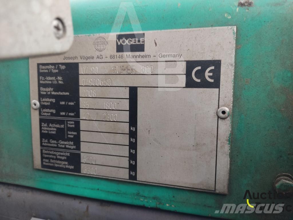 Vögele Super 800 Asfaltafwerkmachines
