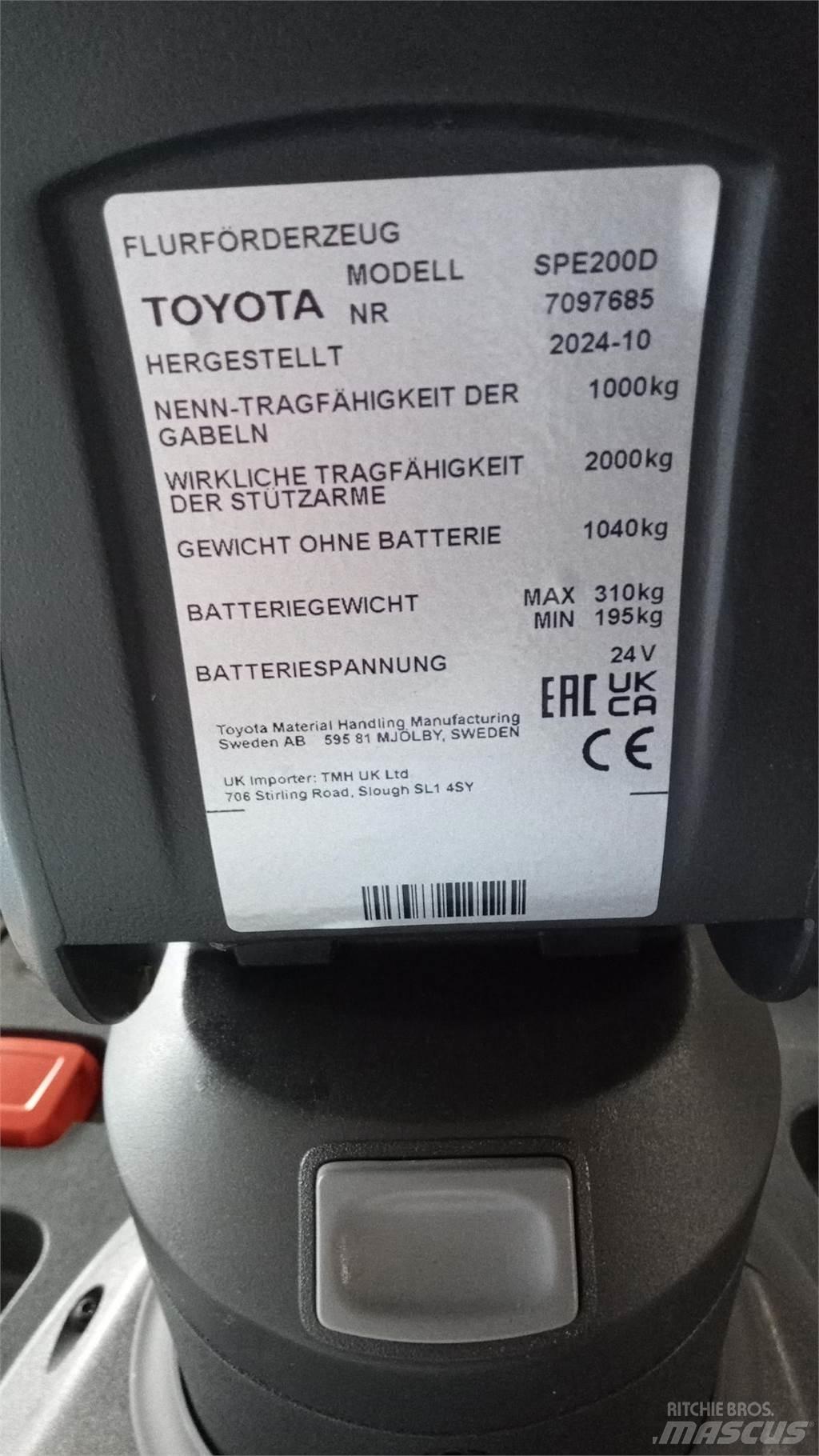 Toyota BT SPE200D Meeloop stapelaar