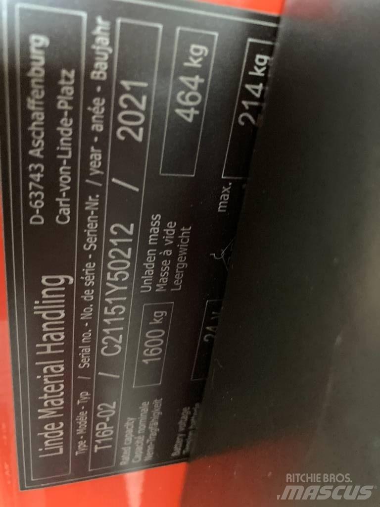 Linde T16P/1151-02 Pallettruck met meerij platform