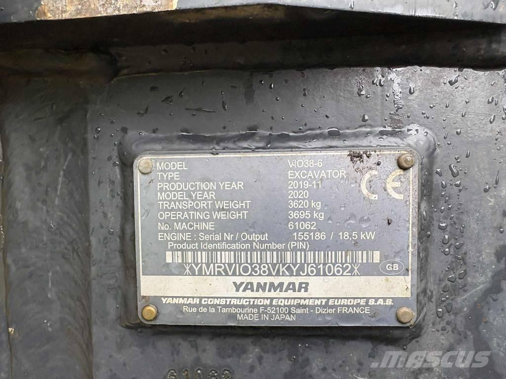 Yanmar Vio 38 Minigraafmachines < 7t