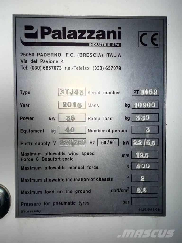 Palazzani XTJ 43 Telescoophoogwerkers