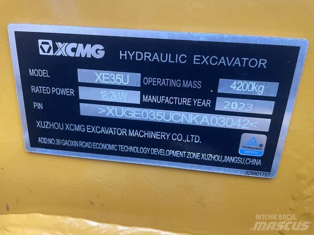 XCMG XE 35 U Minigraafmachines < 7t