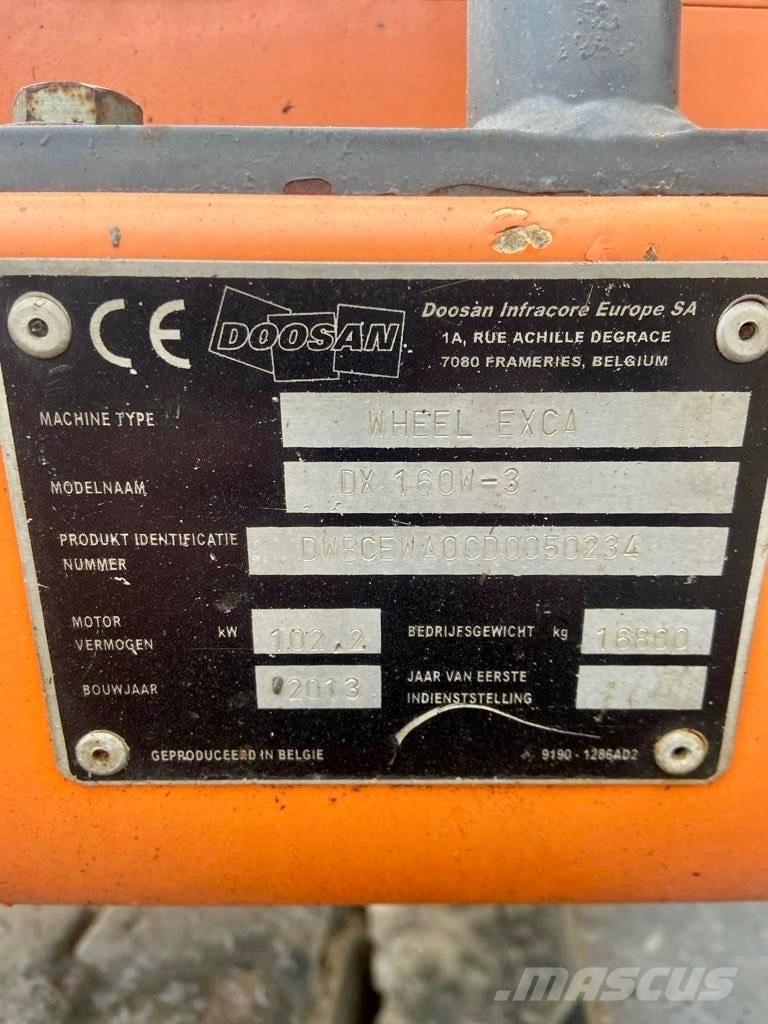 Doosan DX 160 W-3 Wielgraafmachines