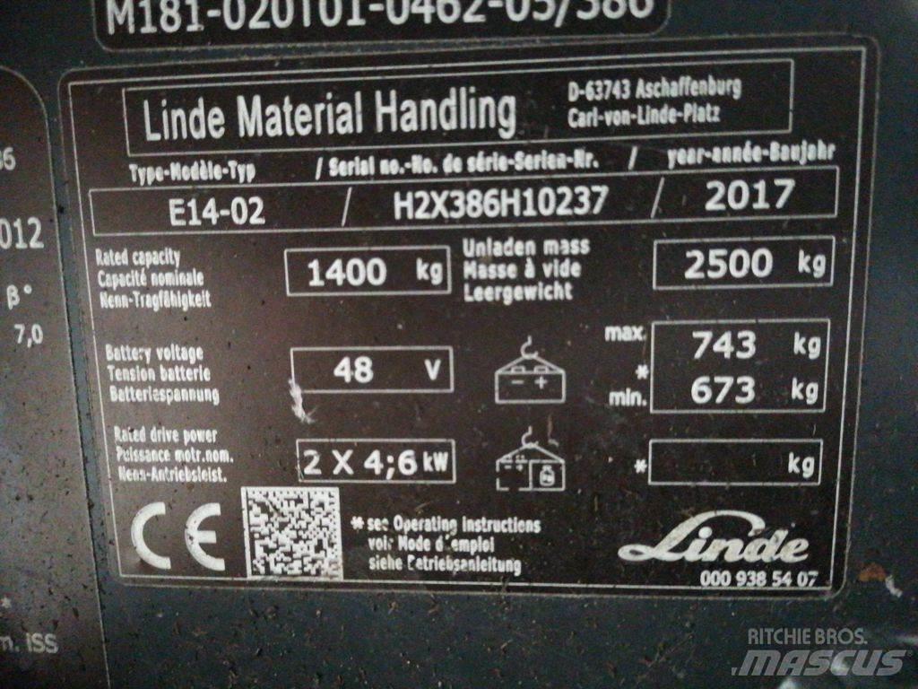 Linde E14-02 Elektrische heftrucks