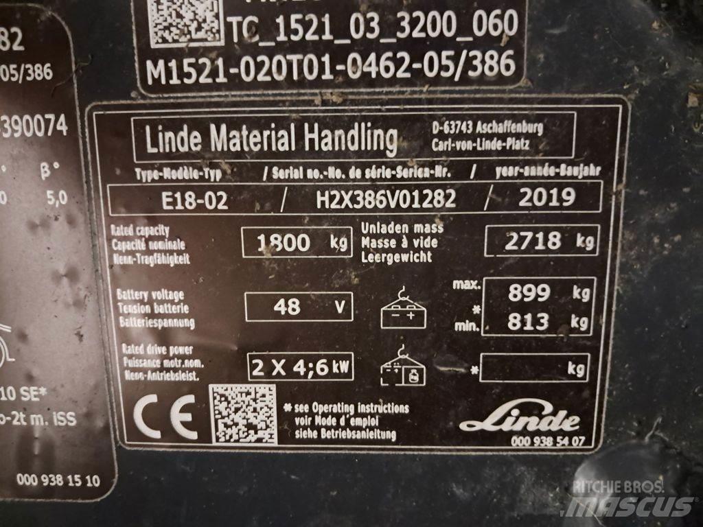 Linde E18-02 Elektrische heftrucks