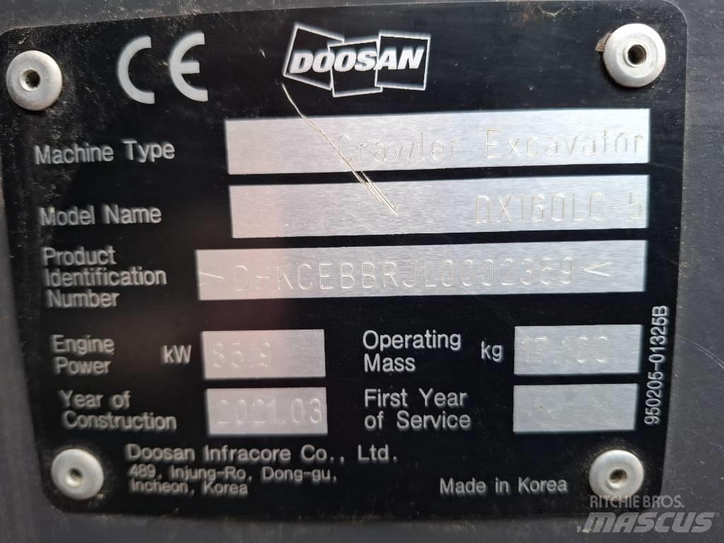 Doosan DX160LC-5 Rupsgraafmachines