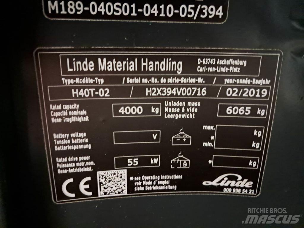 Linde H40T-02 LPG heftrucks