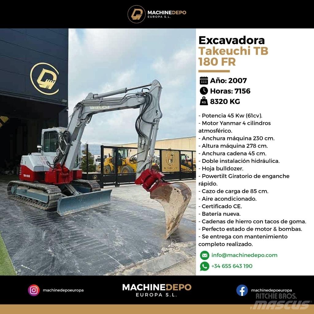 Takeuchi TB 180 FR Midigraafmachines 7t - 12t