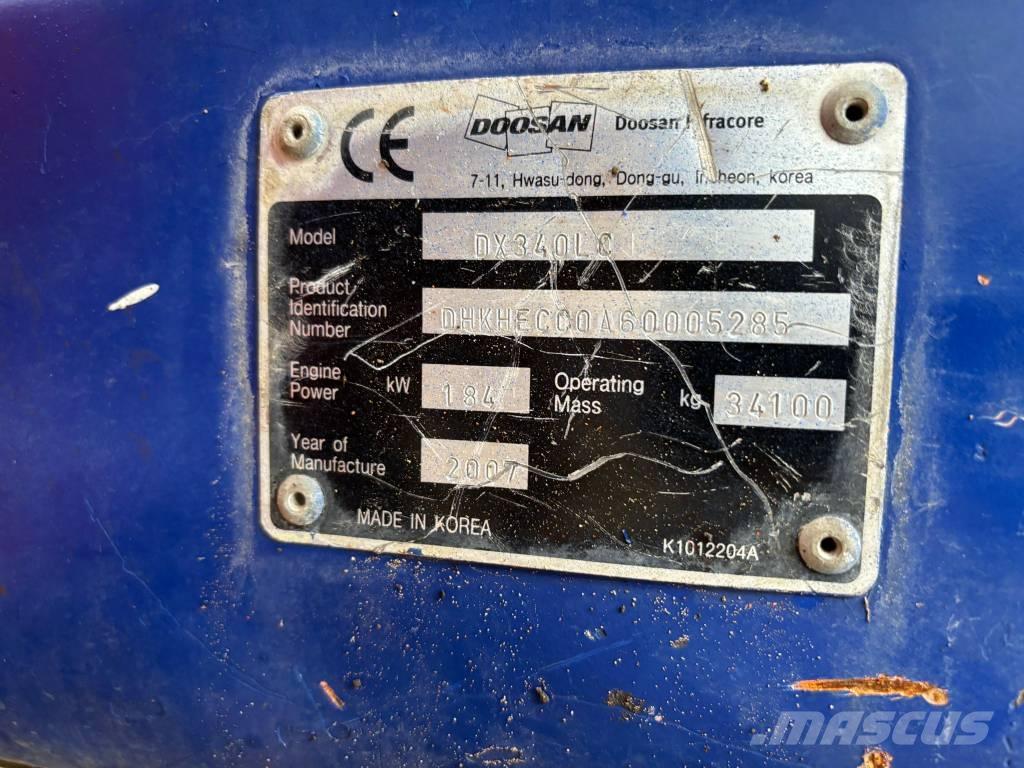 Doosan DX 340 LC Rupsgraafmachines
