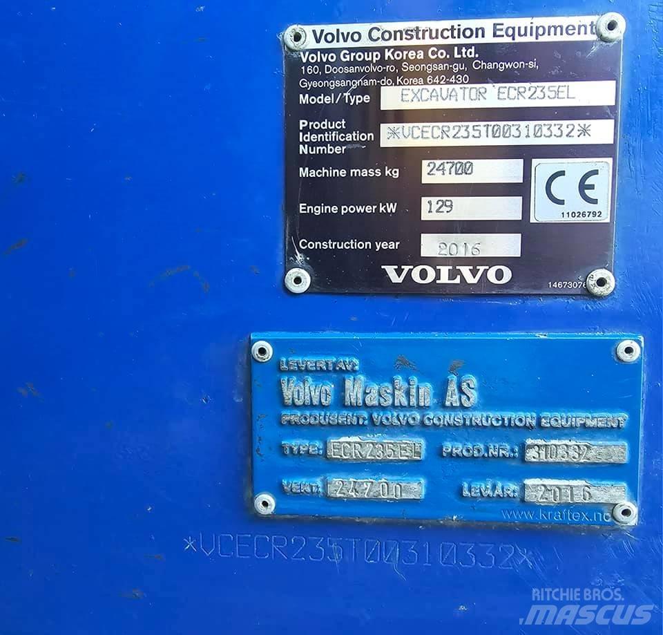 Volvo ECR 235 EL Rupsgraafmachines