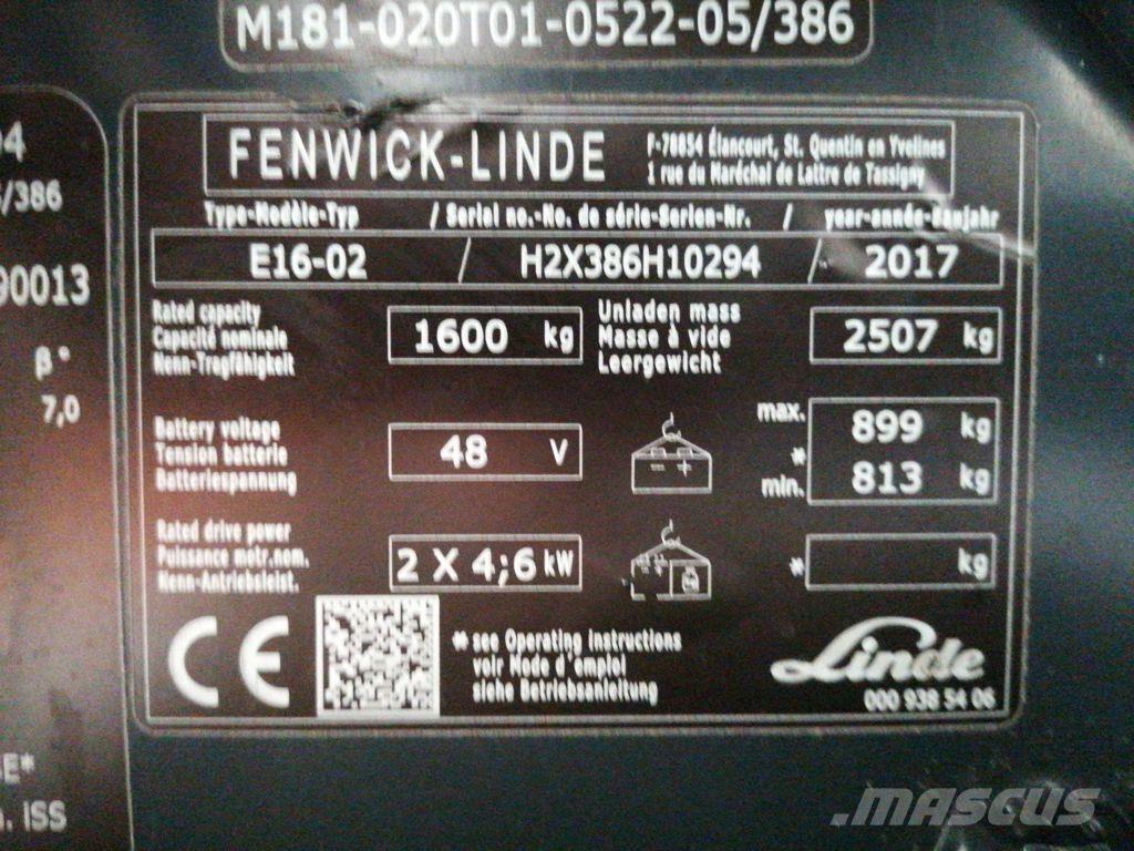 Linde E16 Elektrische heftrucks