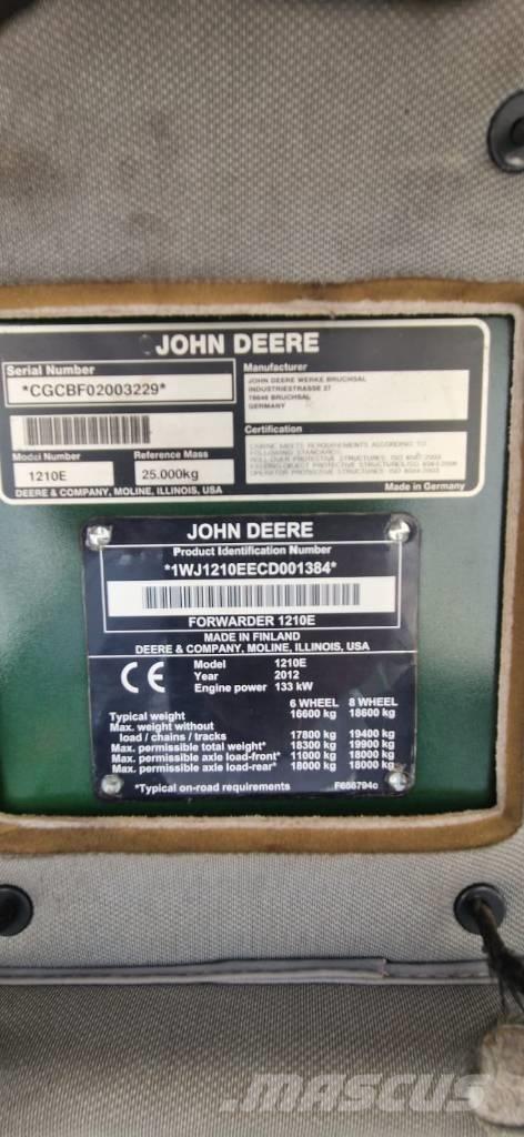 John Deere 1210 E Uitrijwagens