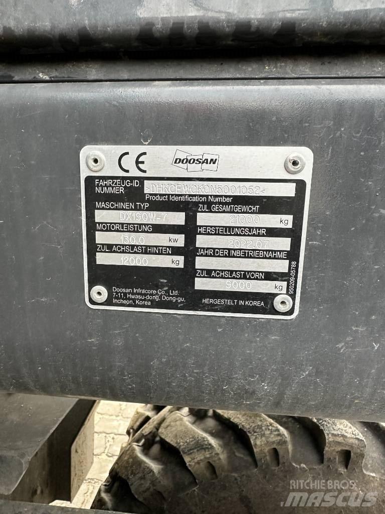 Doosan DX 190 W-7 Wielgraafmachines