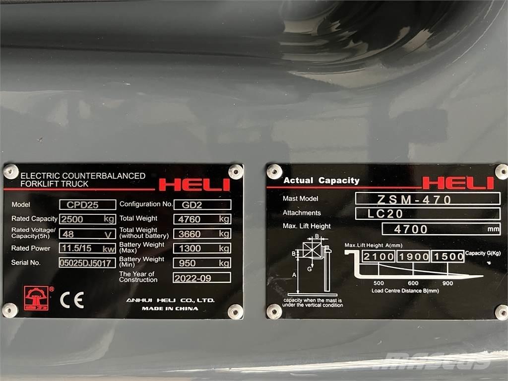 Heli CPD25 GD2 / NEU Elektrische heftrucks