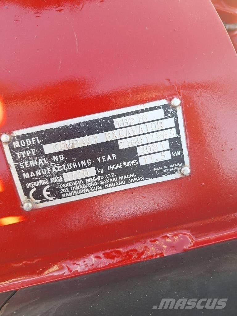 Takeuchi TB 216 Minigraafmachines < 7t