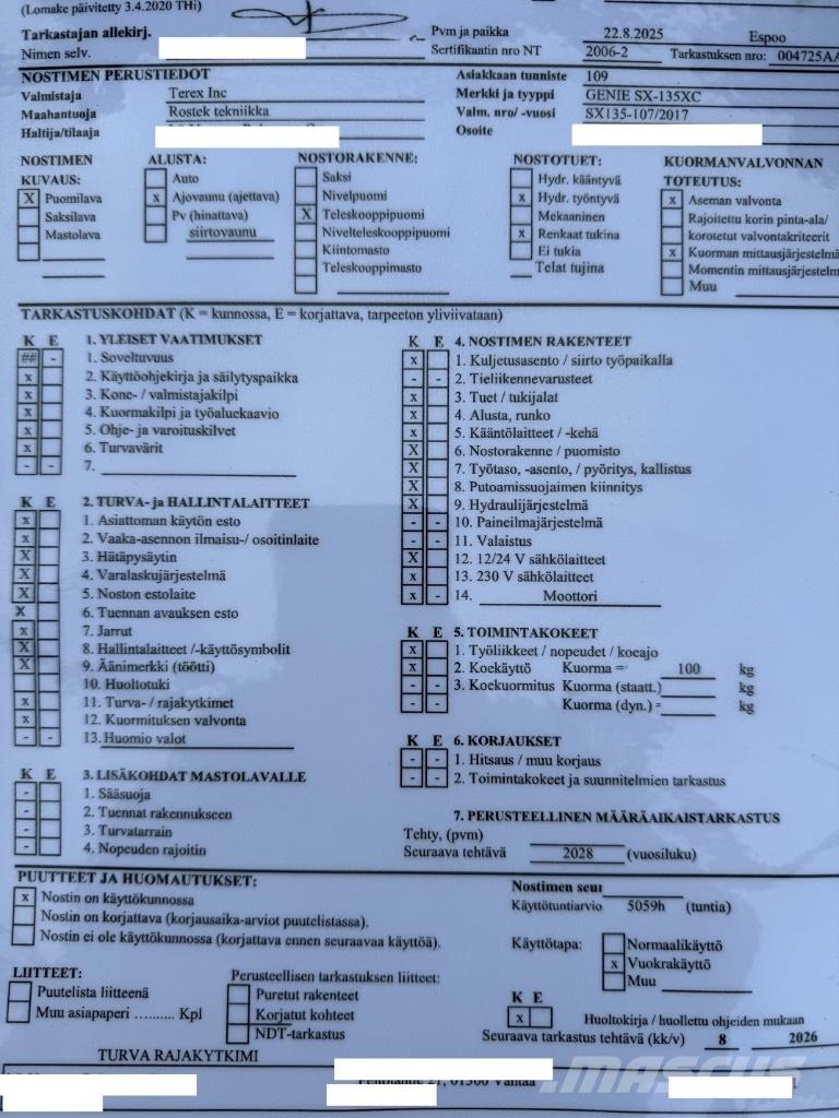 Genie SX 135 XC Knikarmhoogwerkers