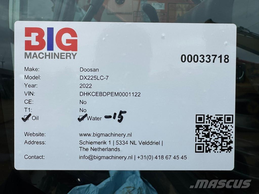 Doosan DX225LC-7 Rupsgraafmachines