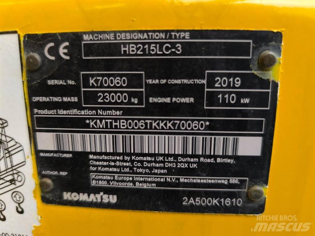 Komatsu HB 215 LC-3 Rupsgraafmachines