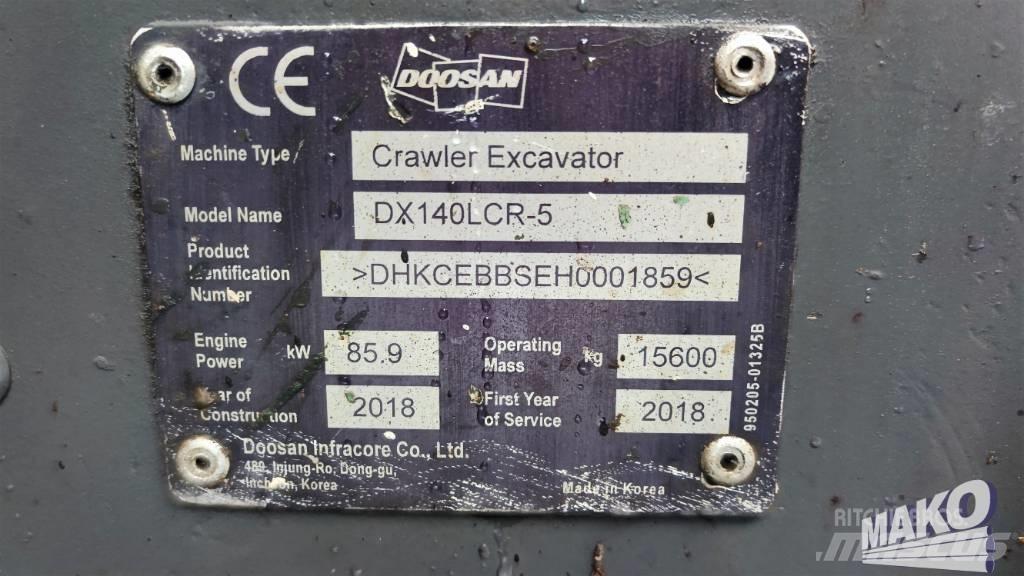 Doosan DX 140 LCR Rupsgraafmachines