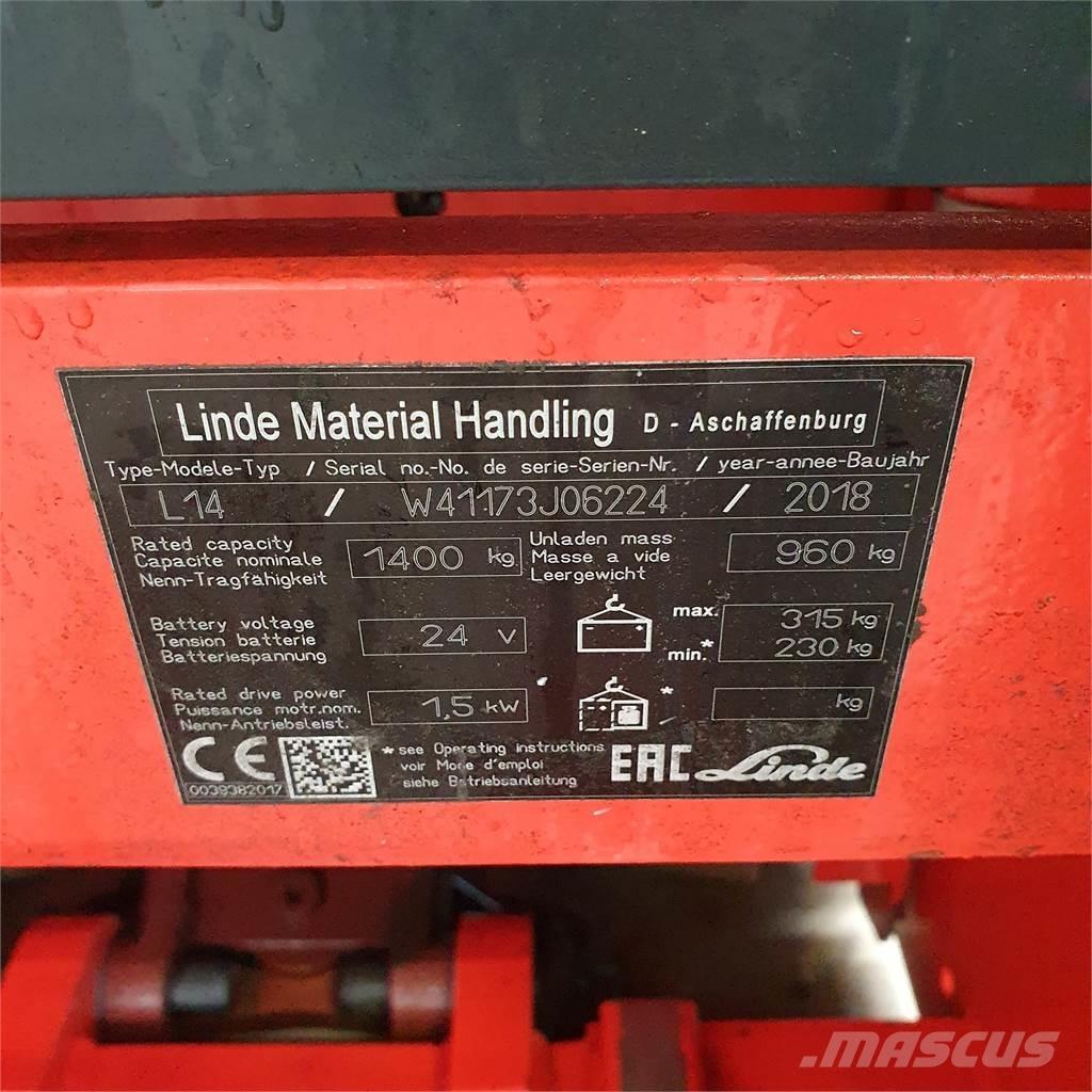 Linde L14i Meeloop stapelaar
