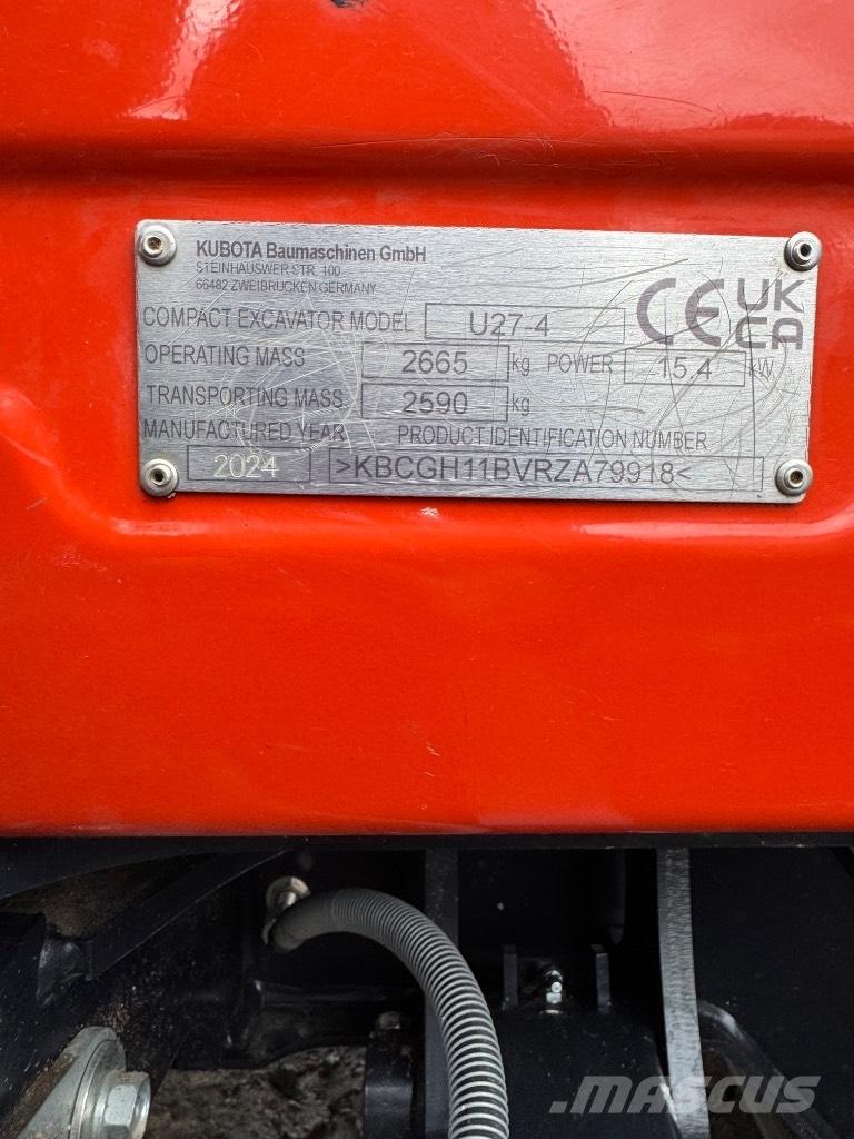 Kubota U 27-4 Minigraafmachines < 7t