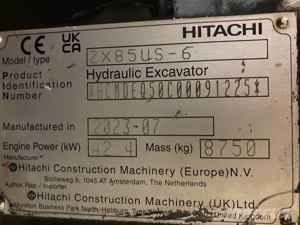 Hitachi ZX 85 US-6 Midigraafmachines 7t - 12t