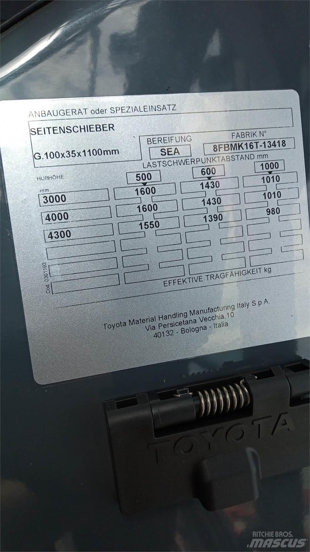 Toyota 8FBMK16T Elektrische heftrucks