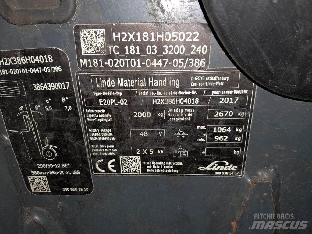 Linde E20PL-02 Elektrische heftrucks