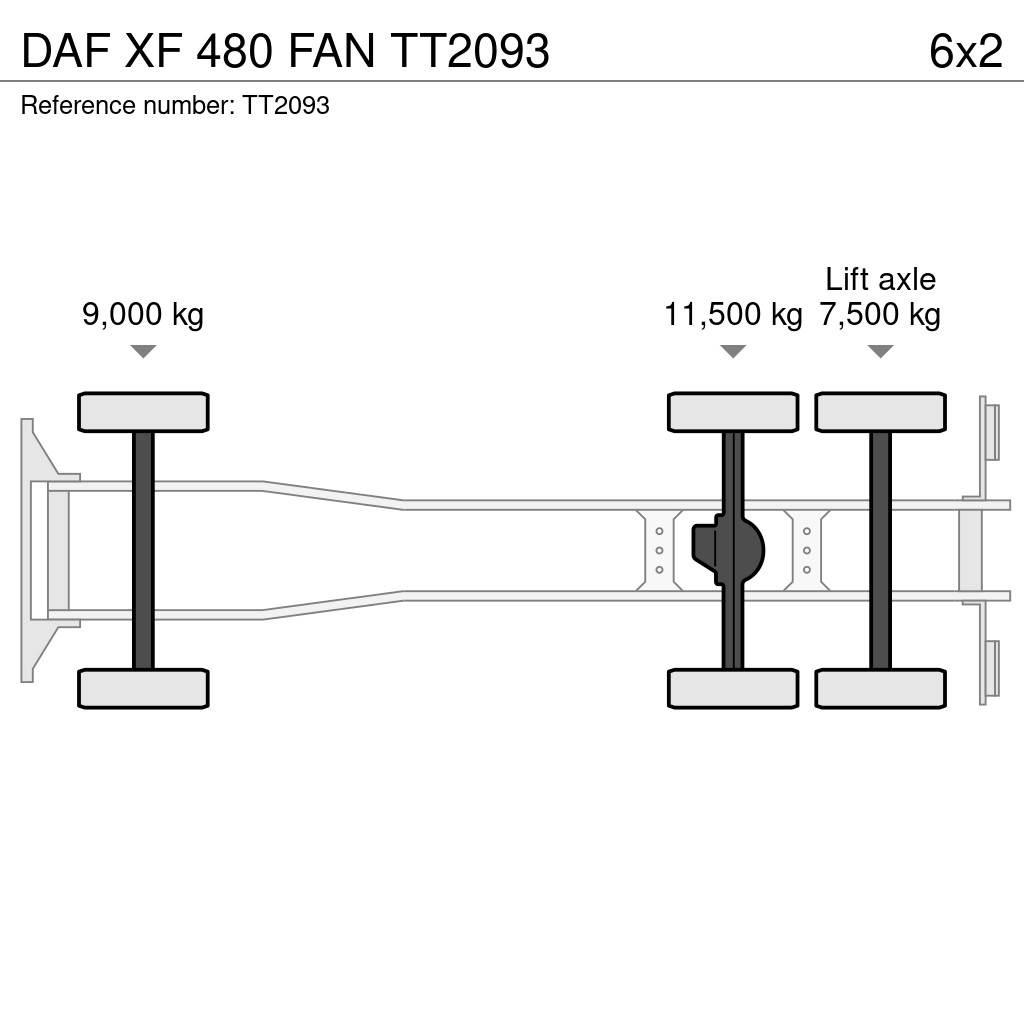 DAF XF 480 FAN Vrachtwagen met containersysteem