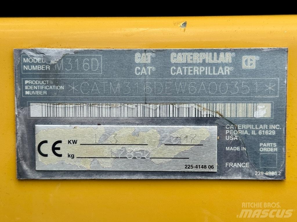 CAT M 316 D Wielgraafmachines