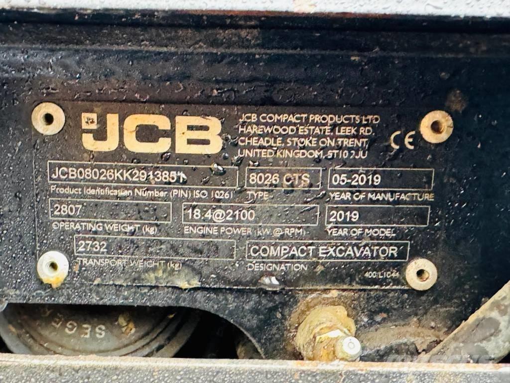 JCB 8026 CTS Minigraafmachines < 7t