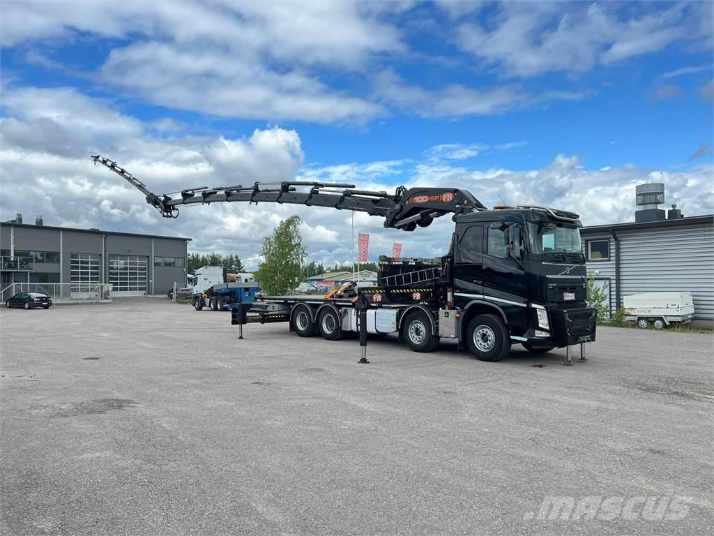 Volvo FH 540 8X4 Vlakke laadvloer met kraan