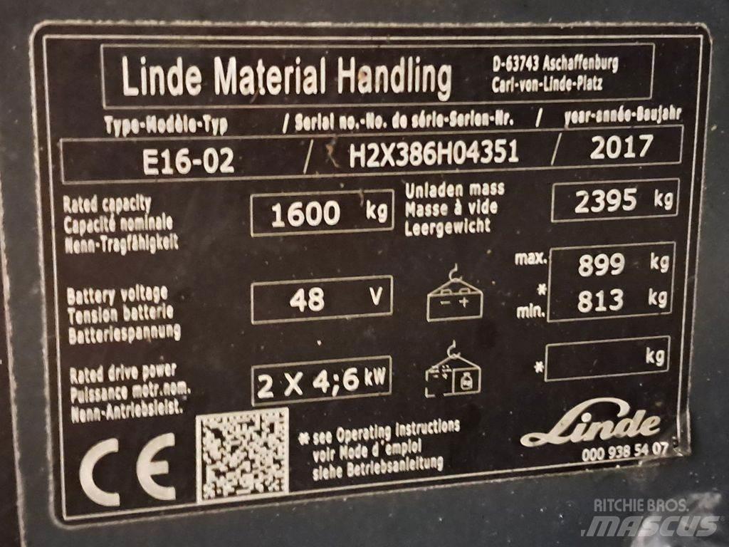 Linde E16-02 Elektrische heftrucks
