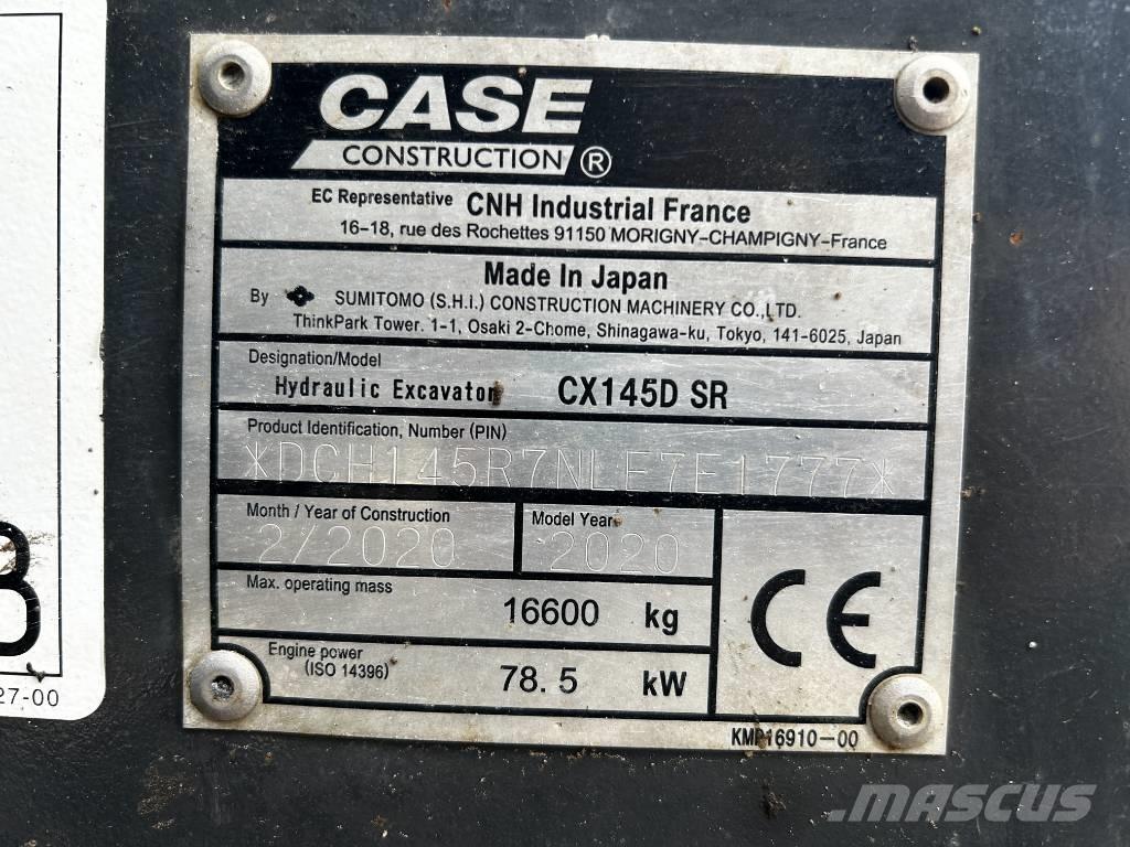 CASE CX 145 D SR Rupsgraafmachines