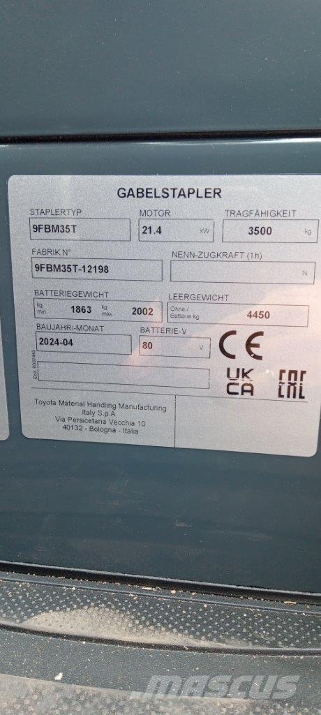 Toyota 9FBM35T Elektrische heftrucks