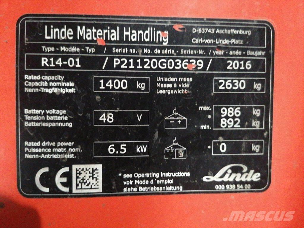 Linde R14-01 Reachtruck voor hoog niveau