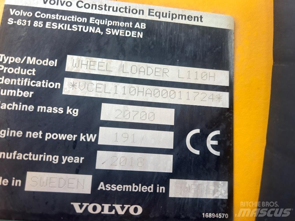 Volvo L110H L/Boom Wielladers