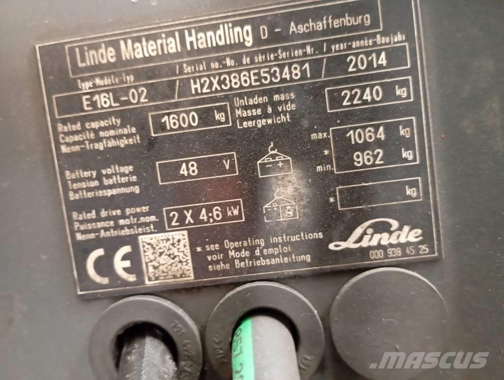 Linde E 16 Elektrische heftrucks