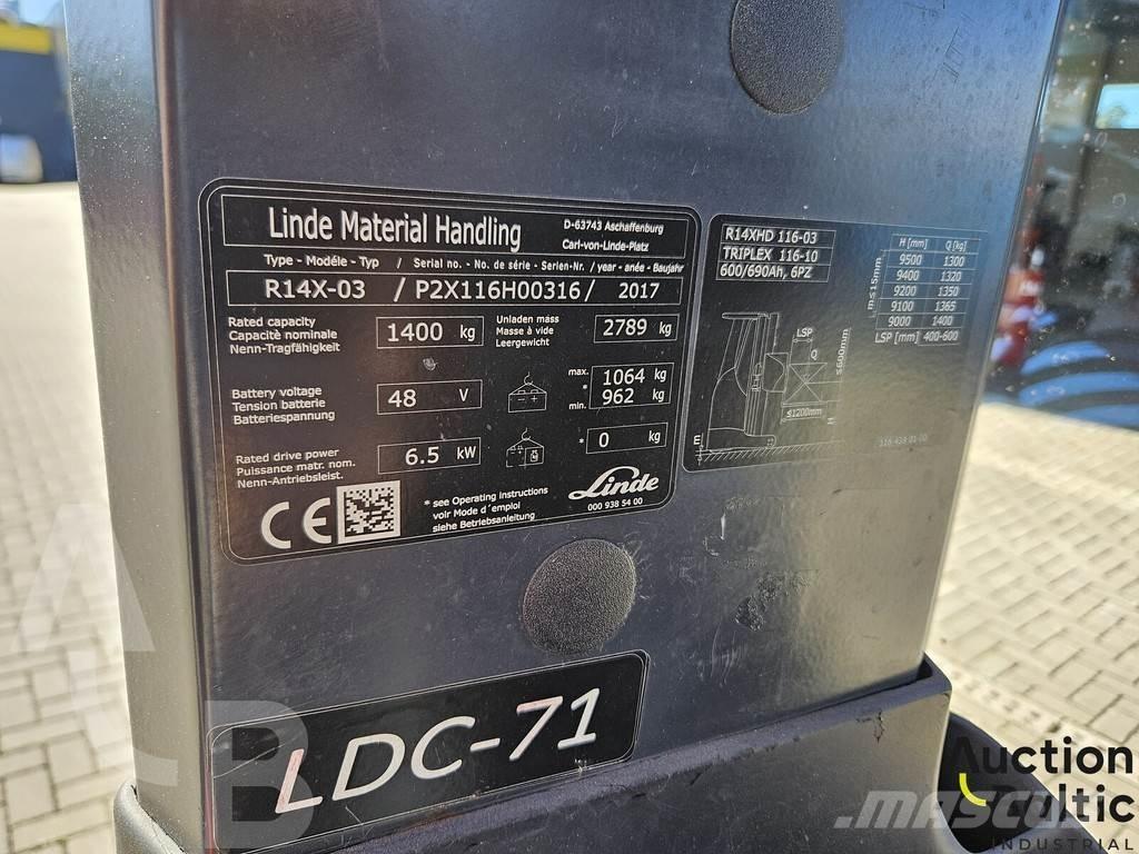 Linde R14X-03 Orderpicker voor middelhoog niveau