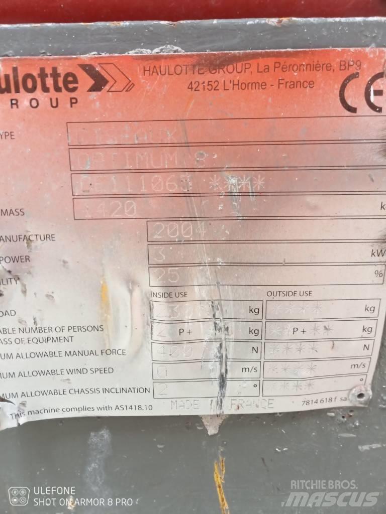 Haulotte Optimum  8 Schaarhoogwerkers